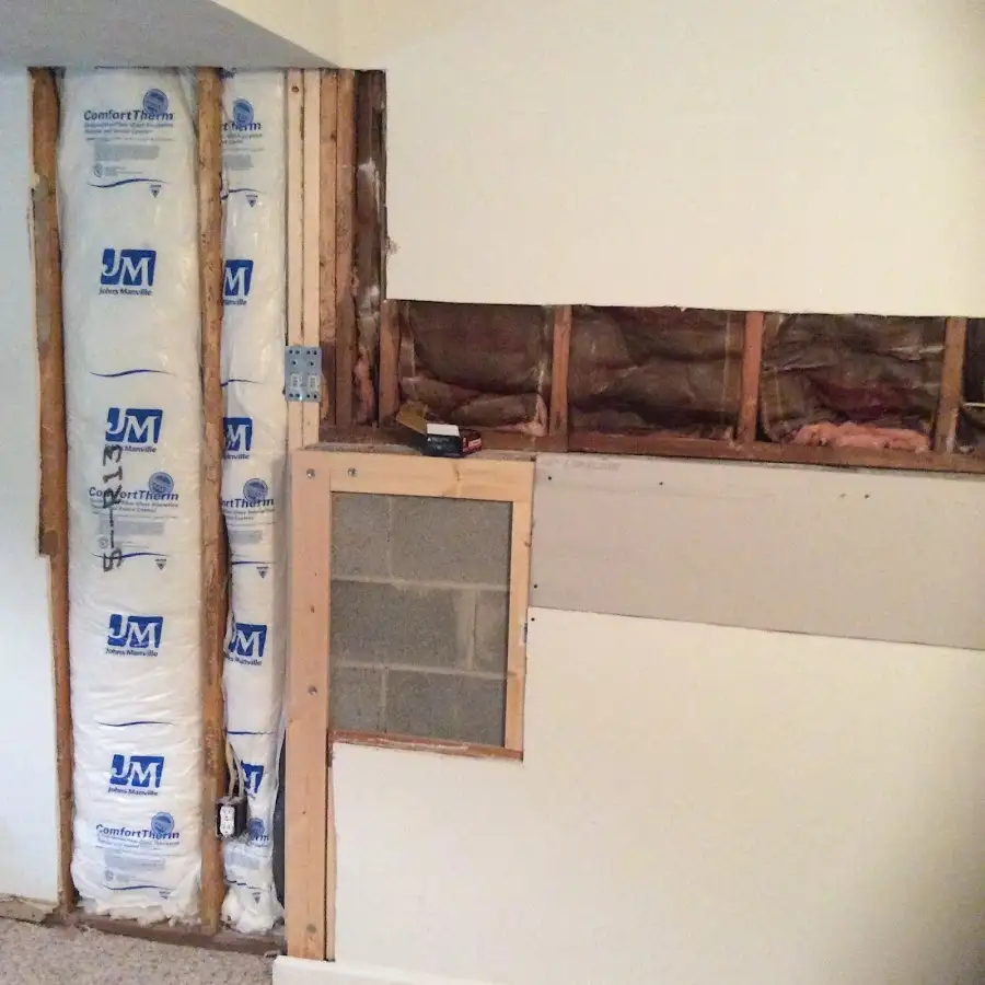 Wall insulation replacement during Basement Flood Cleanup in Montgomery